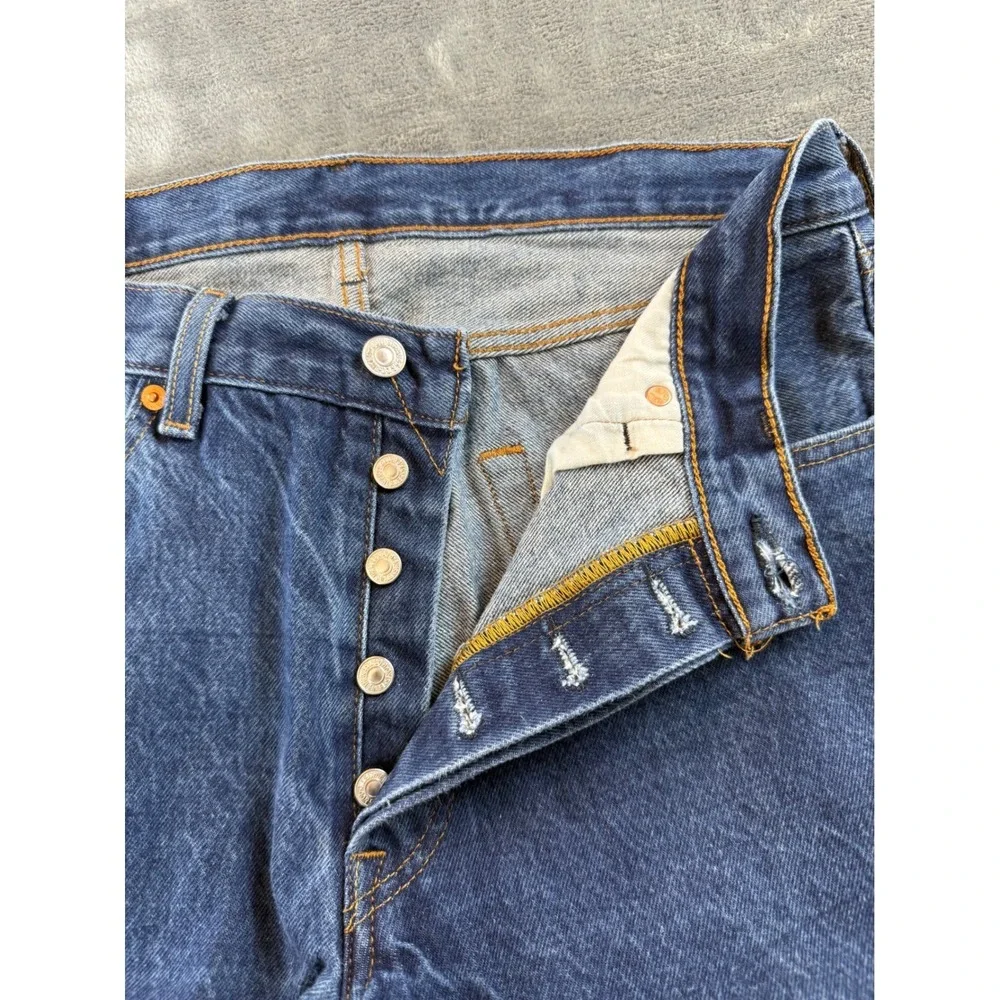 Levi's 501 Men's Jeans Straight Leg Size 34X34‎ Dark Wash 5 Button Fly